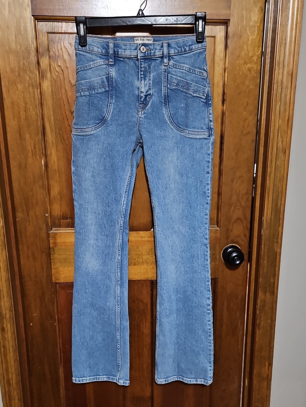 Free People We The Free Slim Patch Pocket Boot-Cut Jeans - Picture 3 of 9